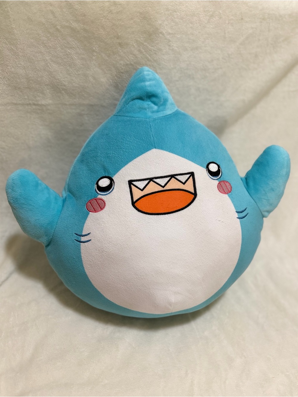 Blue Shark Plush Toy with White Belly and Orange Mouth - Kids Plush